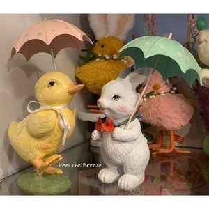 RAZ Duck & Bunny Figurines Easter Decor